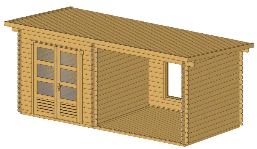 ხის სახლი Nana - ფოტო 2. ორმაგი კარის ფართო ღიობი იძლევა მსხვილგაბარიტიანი ნივთების, მაგალითად, ბალახის სათიბის, შენახვის საშუალებას; გადახურული ტერასა ხის სახლი Nana - ფოტო 2. ორმაგი კარის ფართო ღიობი იძლევა მსხვილგაბარიტიანი ნივთების, მაგალითად, ბალახის სათიბის, შენახვის საშუალებას; გადახურული ტერასა