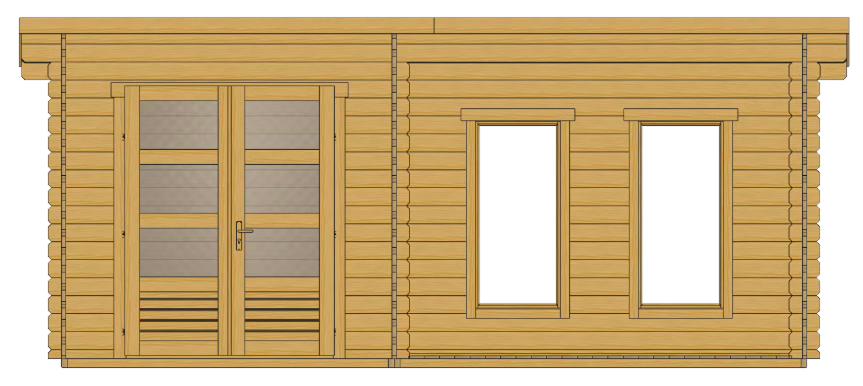 ხის სახლი Nana - ფოტო 5. ორმაგი კარის ფართო ღიობი იძლევა მსხვილგაბარიტიანი ნივთების, მაგალითად, ბალახის სათიბის, შენახვის საშუალებას; გადახურული ტერასა ხის სახლი Nana - ფოტო 5. ორმაგი კარის ფართო ღიობი იძლევა მსხვილგაბარიტიანი ნივთების, მაგალითად, ბალახის სათიბის, შენახვის საშუალებას; გადახურული ტერასა