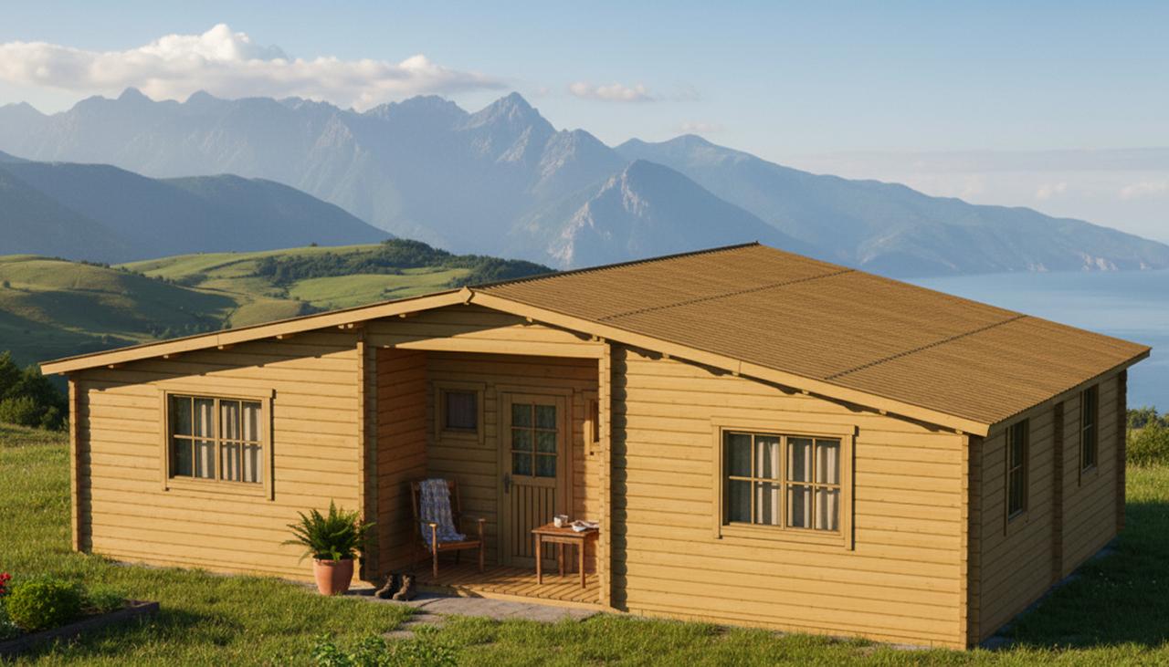 ხის სახლი Timur - ფოტო 1. კლასიკური ფორმა; ორი საძინებელი; 21 კვ.მ. უზარმაზარი მისაღები; სათავსი სააბაზანო ოთახისთვის ხის სახლი Timur - ფოტო 1. კლასიკური ფორმა; ორი საძინებელი; 21 კვ.მ. უზარმაზარი მისაღები; სათავსი სააბაზანო ოთახისთვის